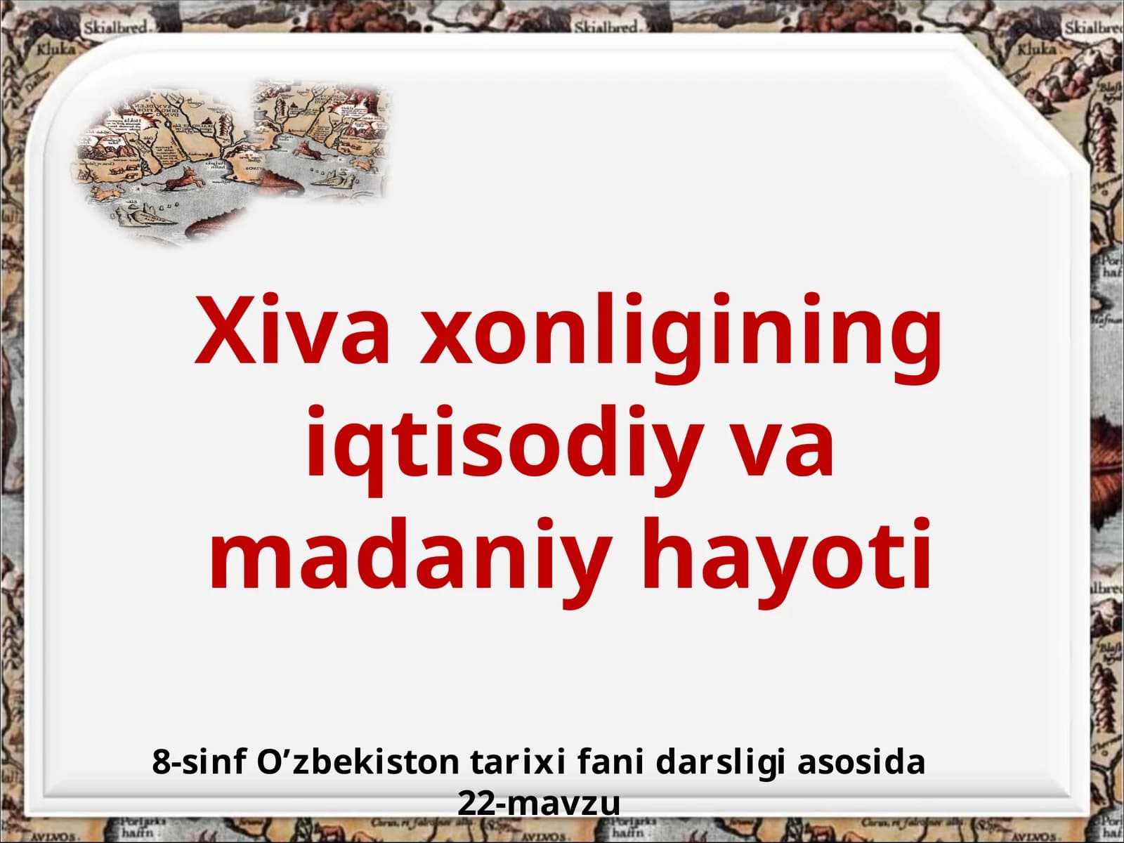 8-sinf O'zbekiston tarixi fanidarsligi asosida