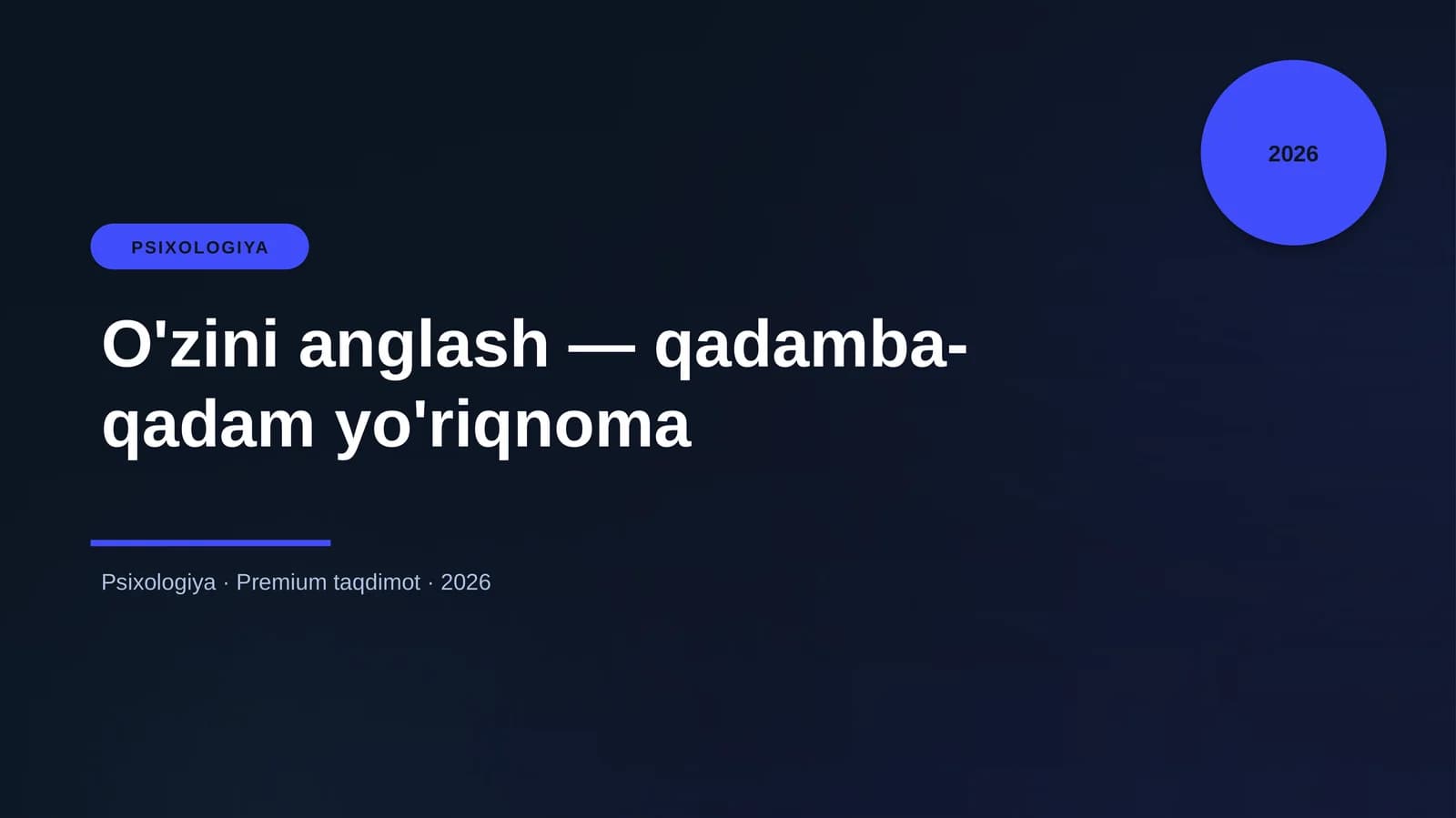 O'zini anglash — qadamba-qadam yo'riqnoma
