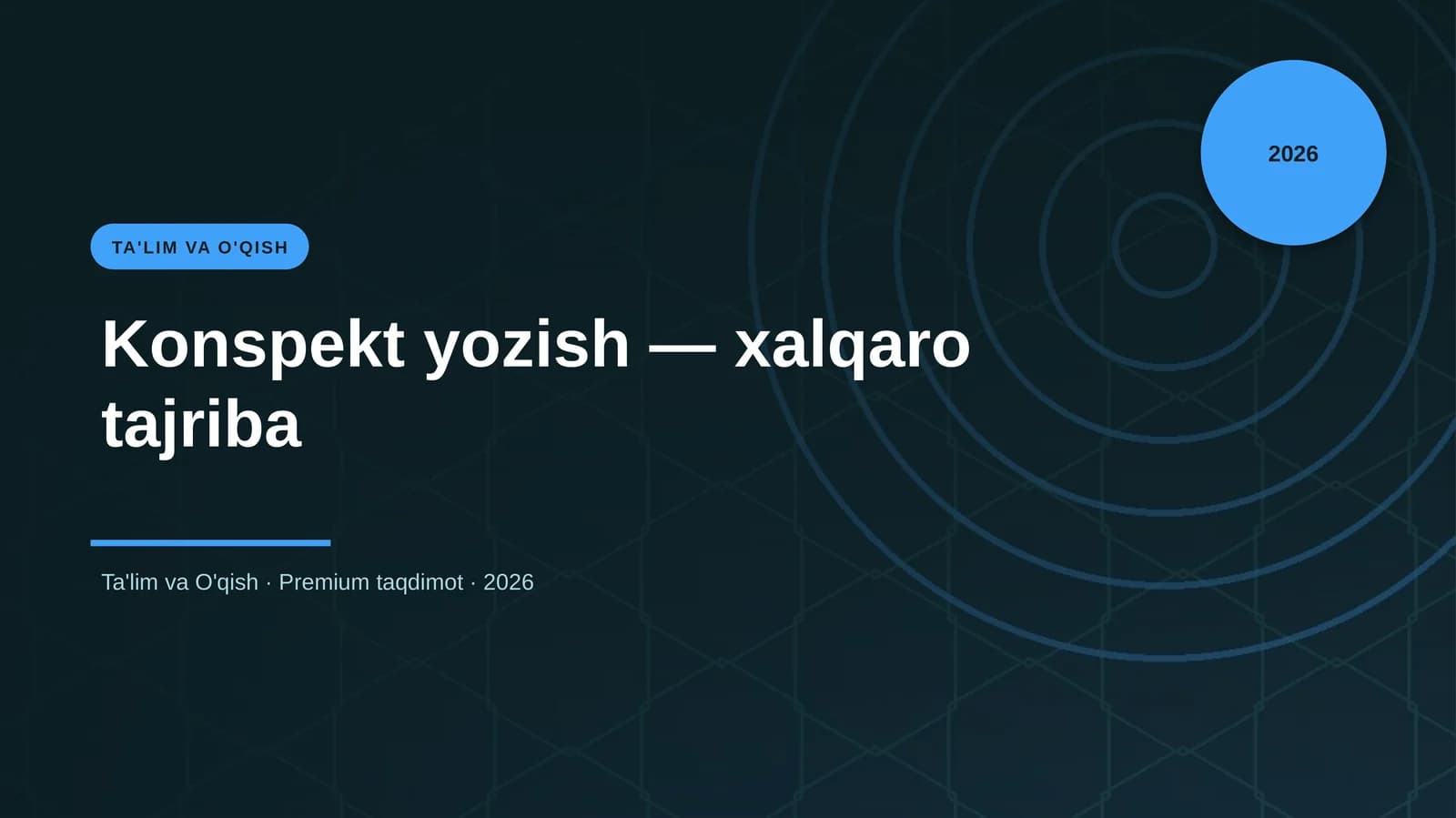 Konspekt yozish — xalqaro tajriba