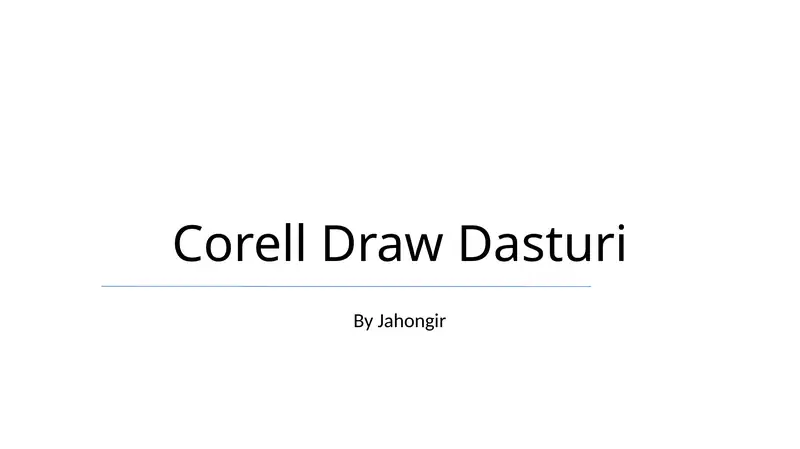 Corell Draw Dasturi