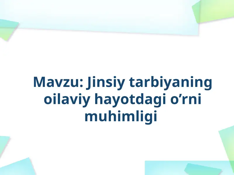 Jinsiy tarbiya