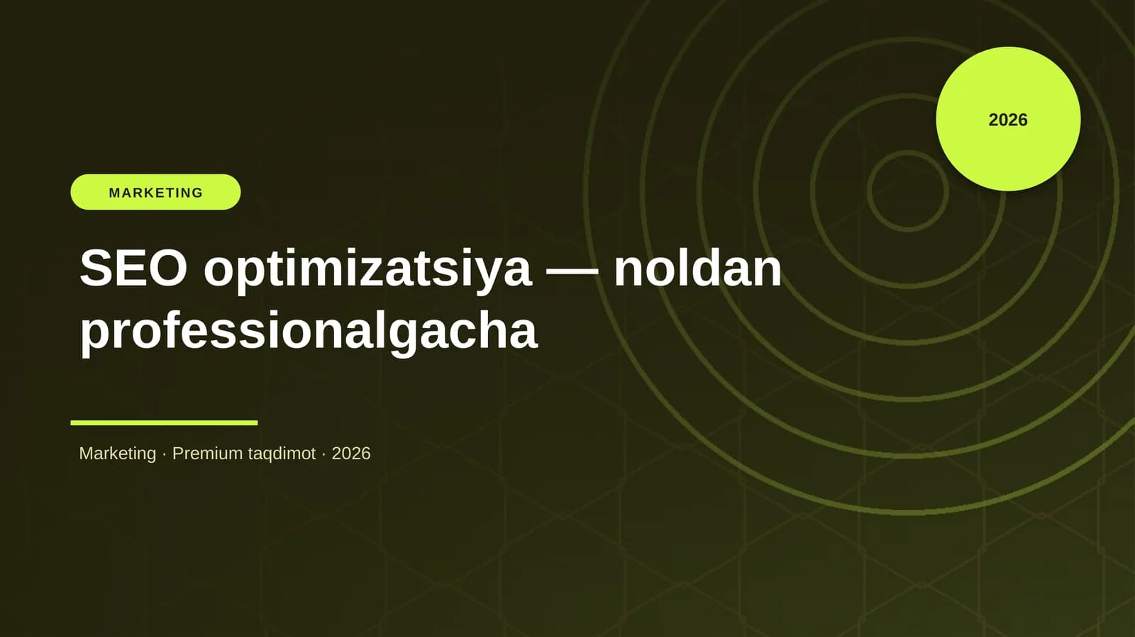 SEO optimizatsiya — noldan professionalgacha