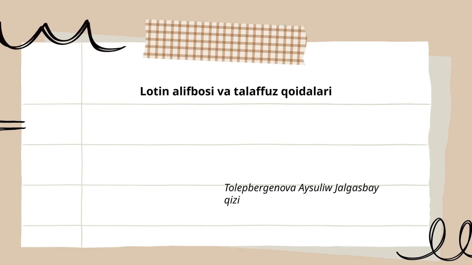 Lotin alifbosi va talaffuz qoidalari