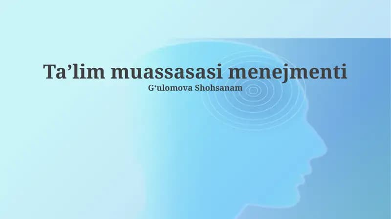 Taʼlim muassasasi menejmenti