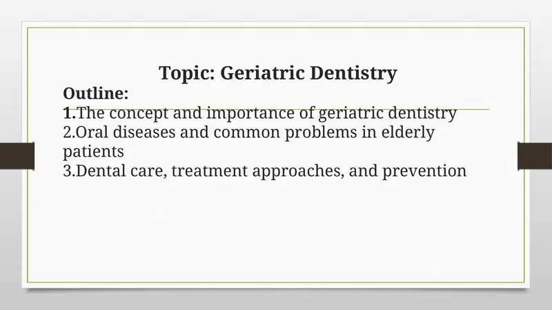 Geriatric Dentistry