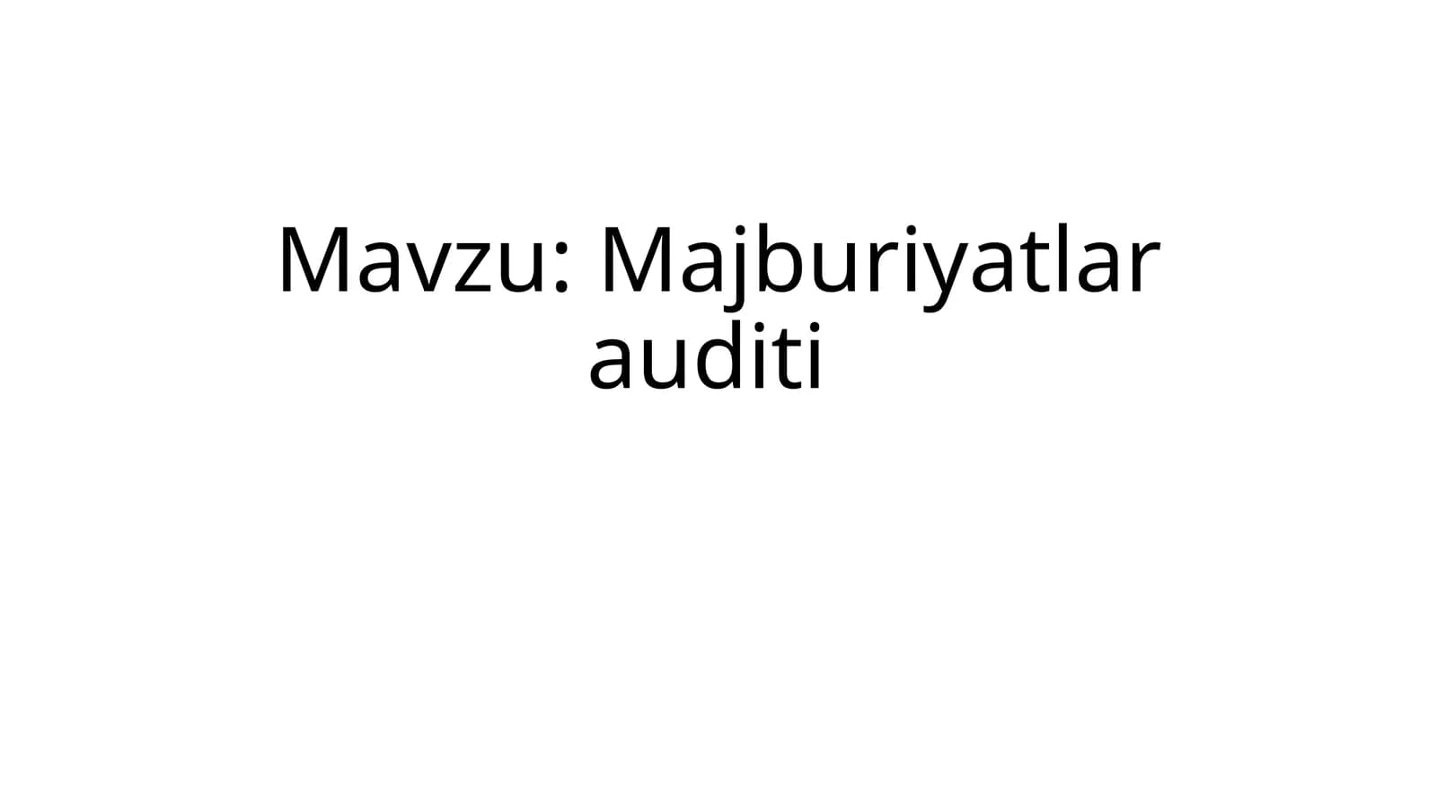 Majburiyatlar auditi