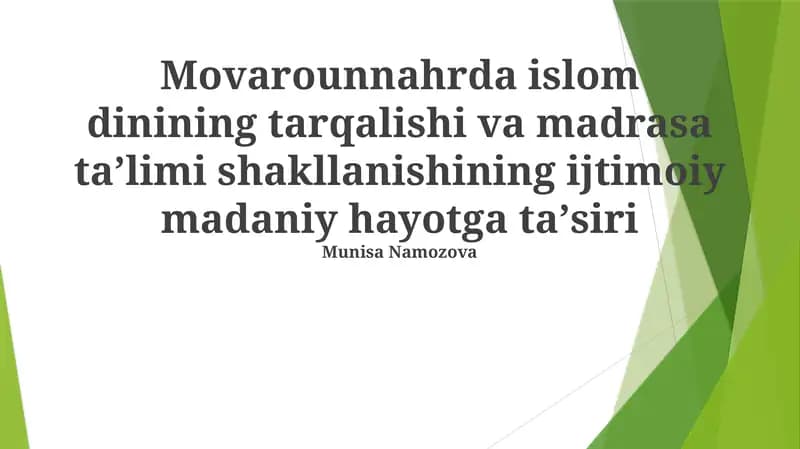 Madrasa Ta'limi Merosı