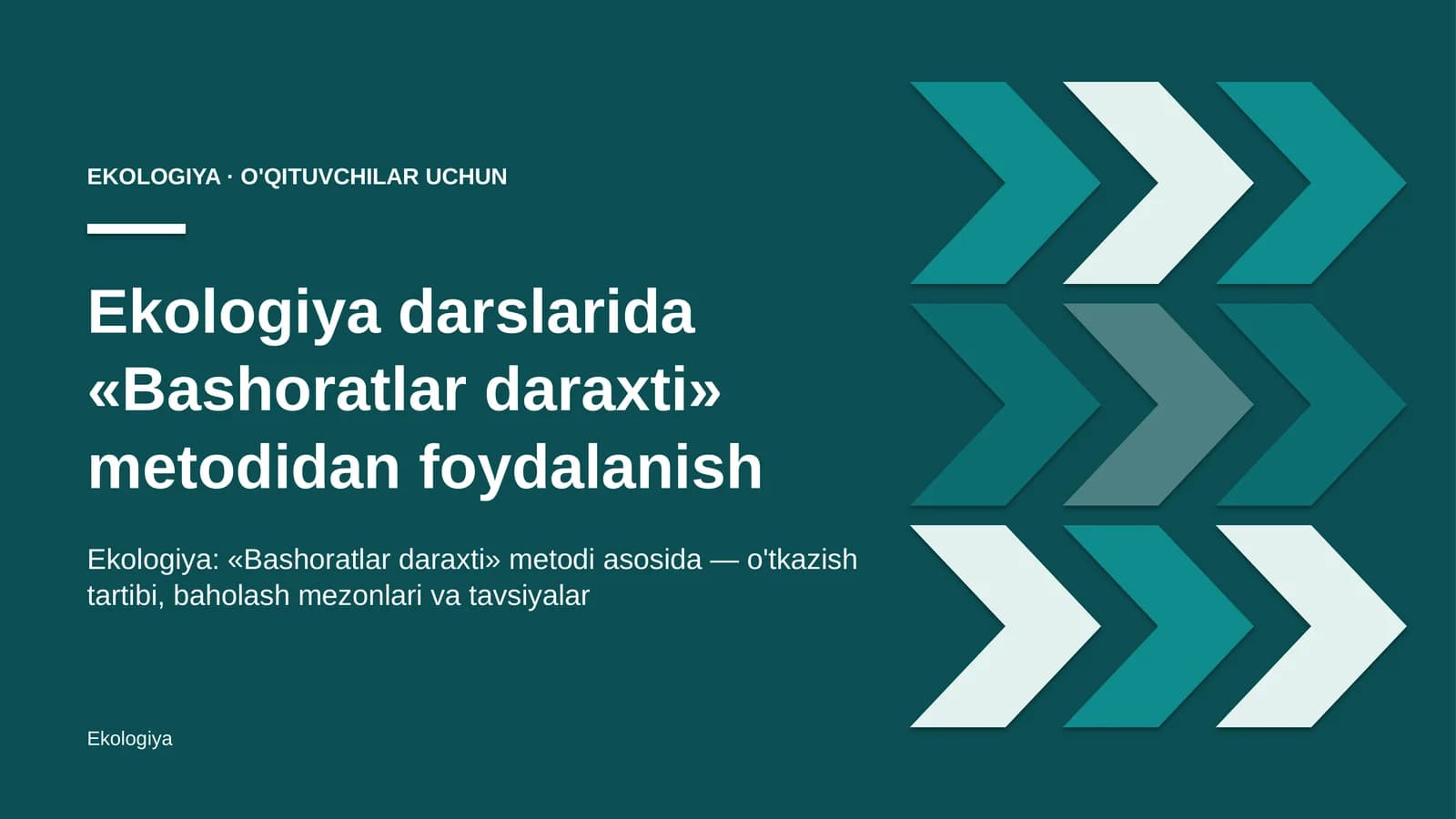 ekologiya darslarida bashoratlar daraxti metodidan foydalanish 6194
