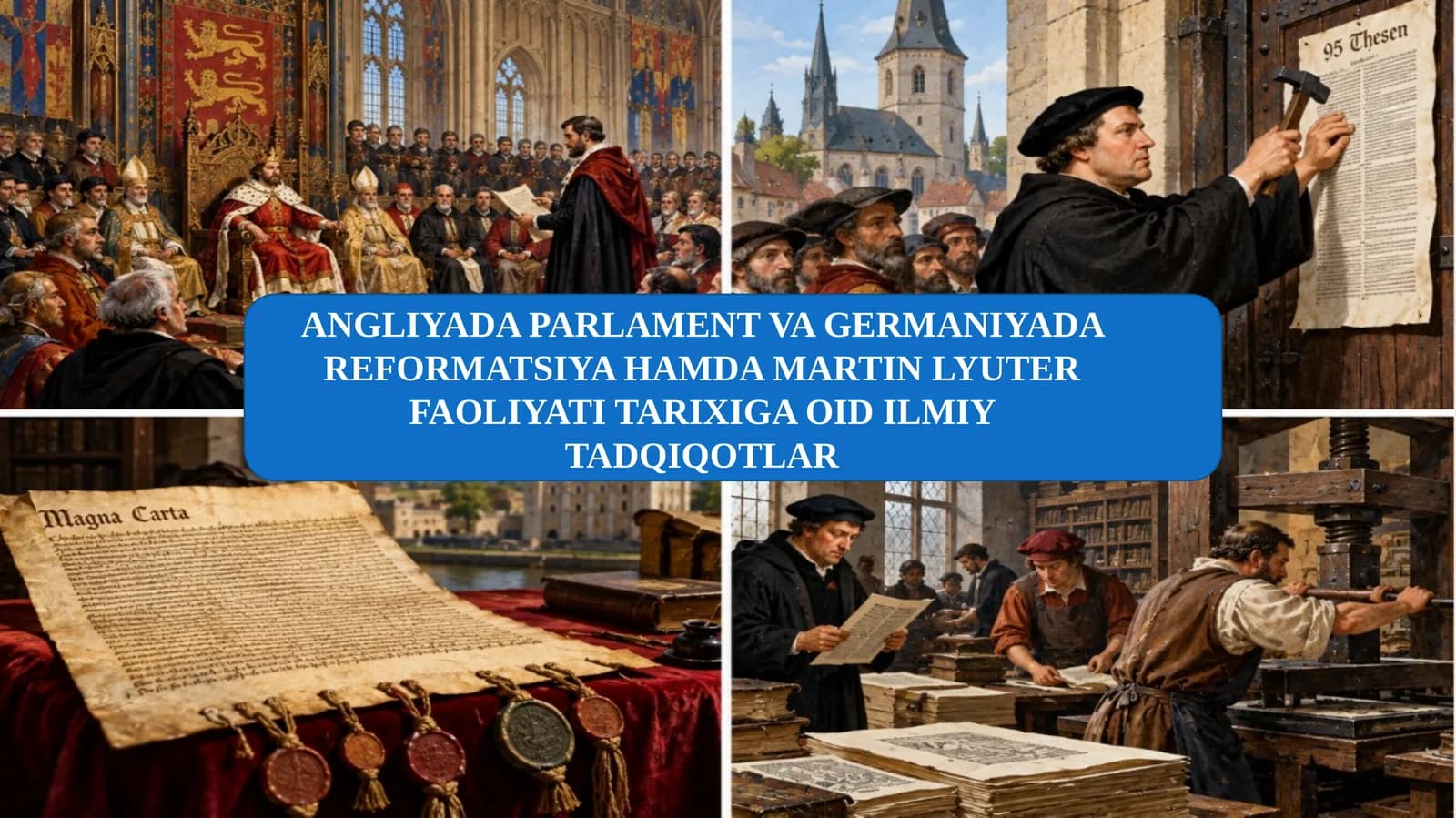 ANGLIYADA PARLAMENT VA GERMANIYADA REFORMATSIYA HAMDA MARTIN LYUTER FAOLIYATI TARIXIGA OID ILMIY TADQIQOTLAR
