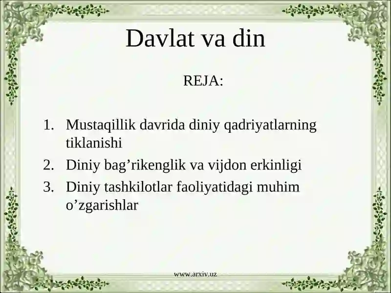 Davlat va din