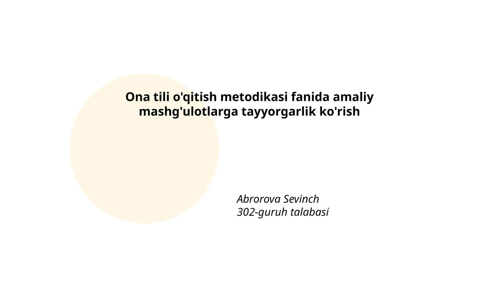 Ona tili o'qitish metodikasi fanida amaliy mashg'ulotlarga tayyorgarlik ko'rish