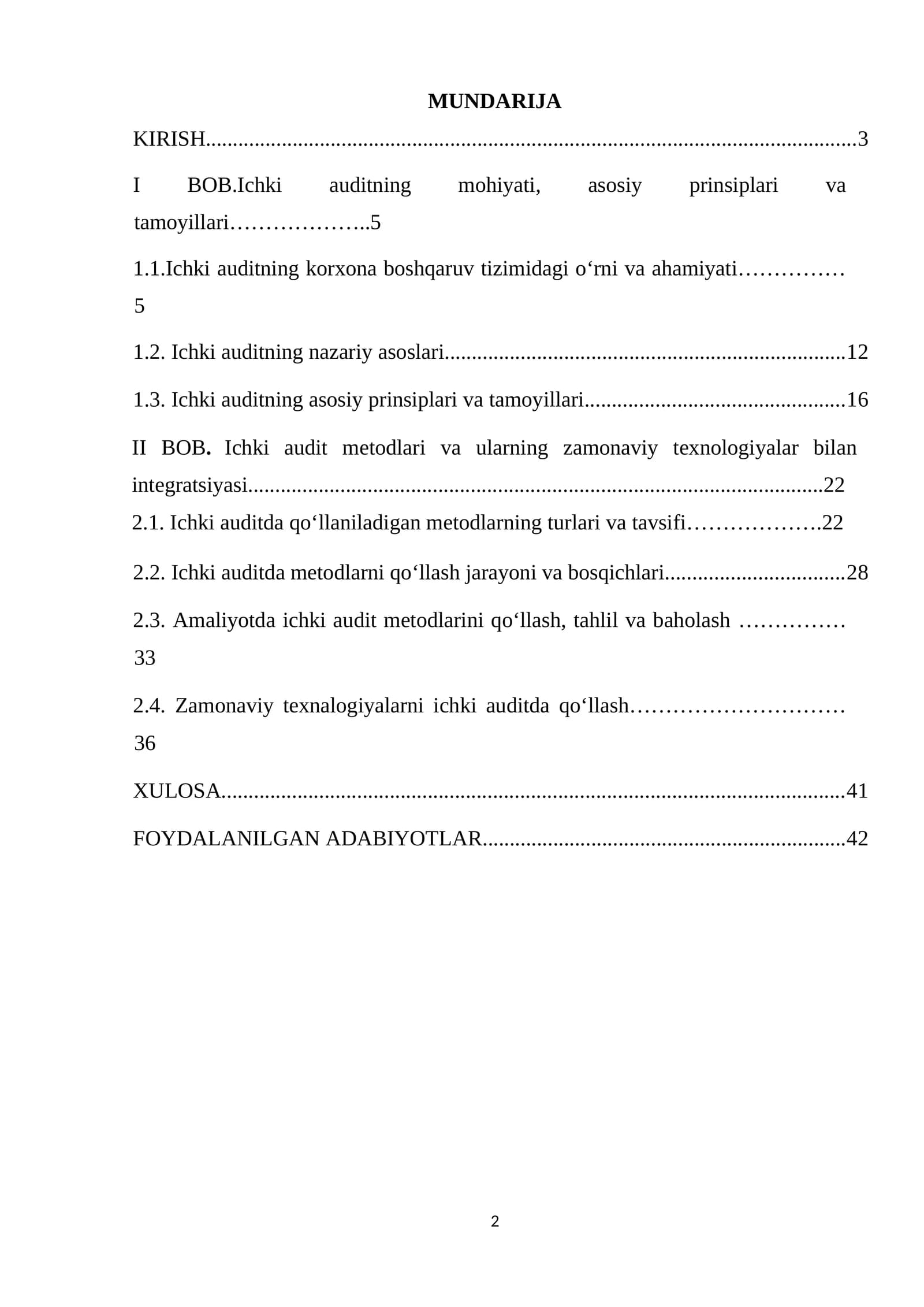 Ichki audit jarayonida metodlar