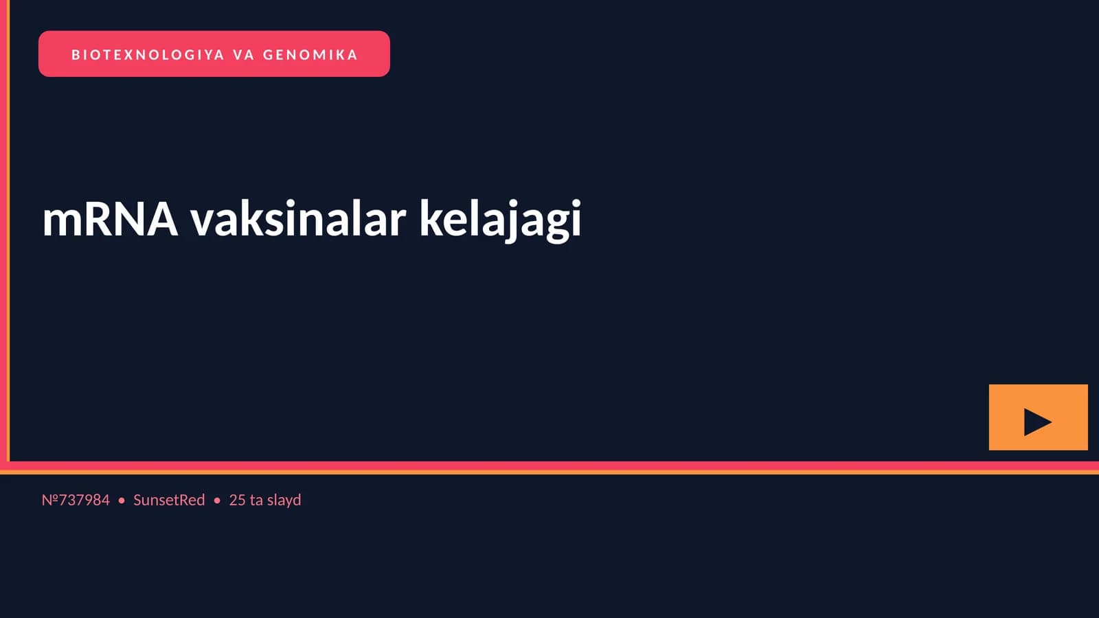 BIOTEXNOLOGIYA VA GENOMIKA
