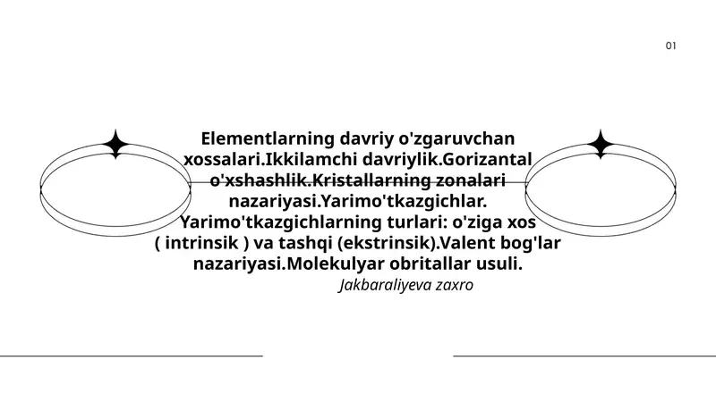 Elementlarning davriy o'zgaruvchan xossalari