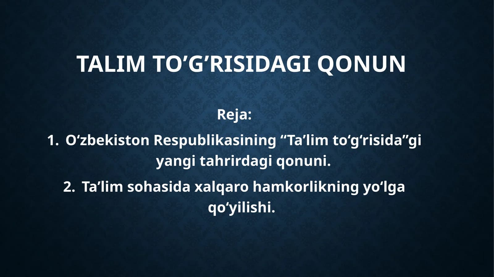 Talim to'g'risidagi qonun