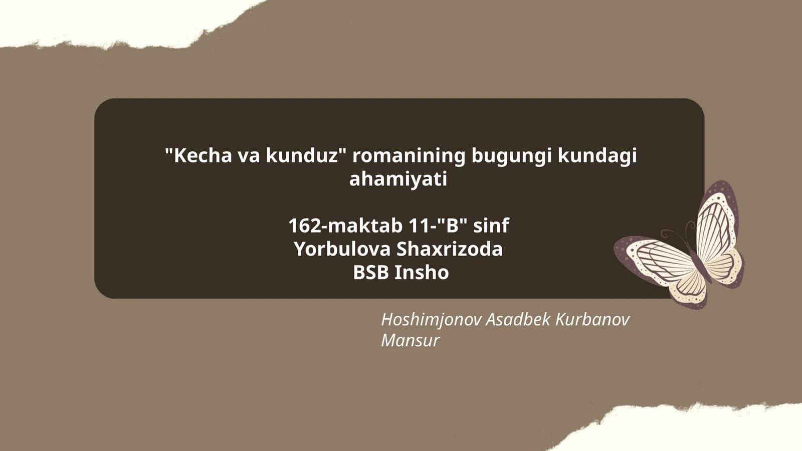Kecha va kunduz romanining bugungi kundagi ahamiyati