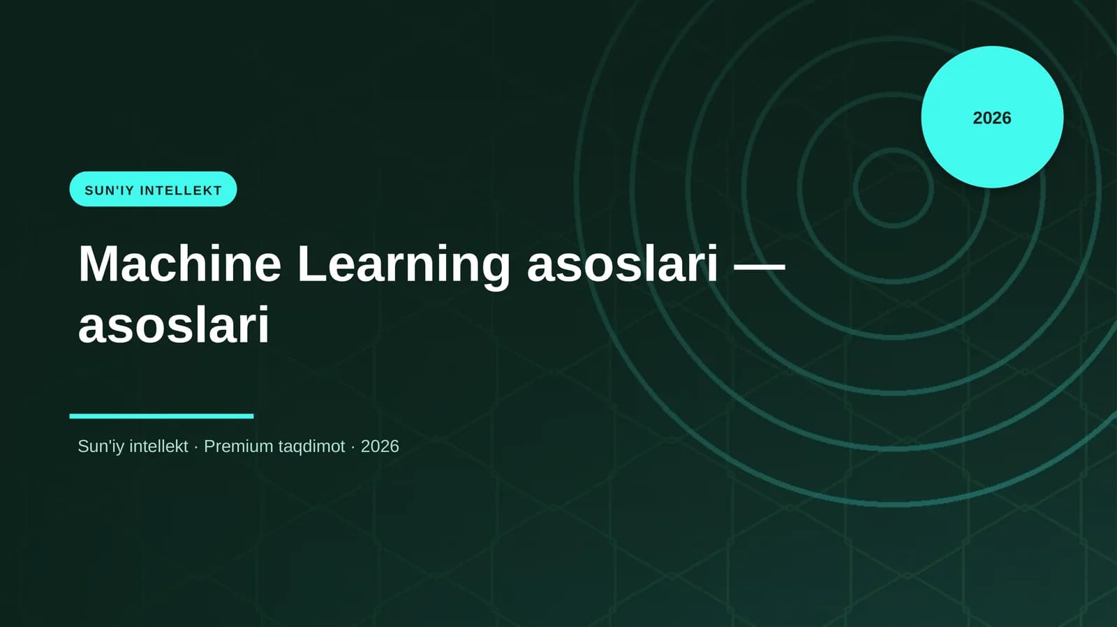 Machine Learning asoslari