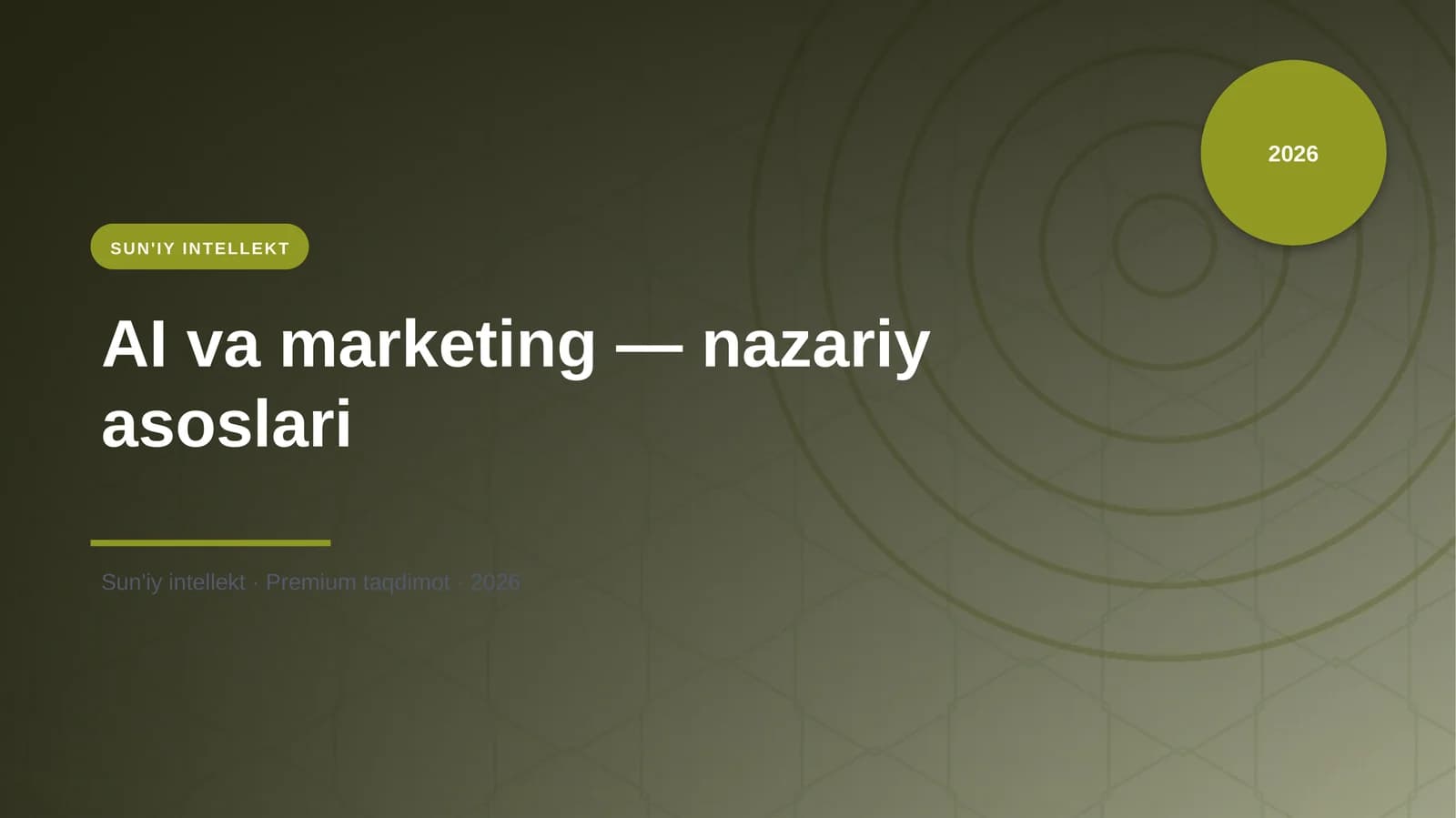 AI va Marketing - nazariy asoslari
