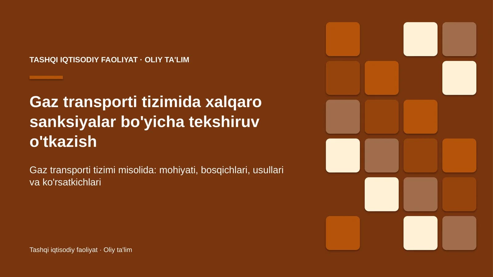 gaz transporti tizimida xalqaro sanksiyalar bo'yicha tekshiruv o'tkazish 5274
