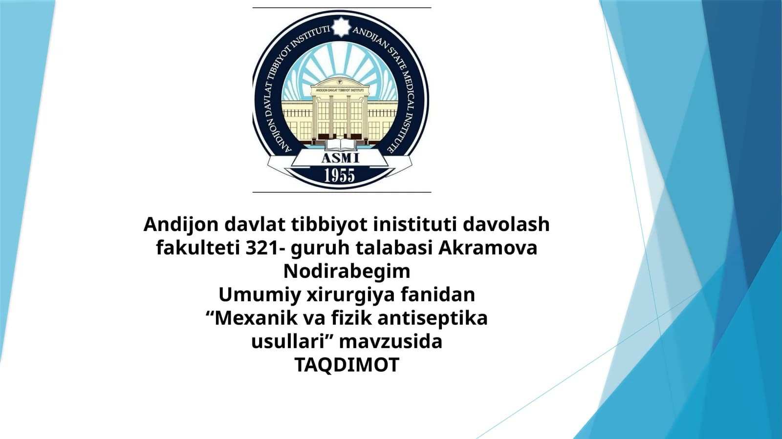 Mexanik va fizika antiseptika usullari