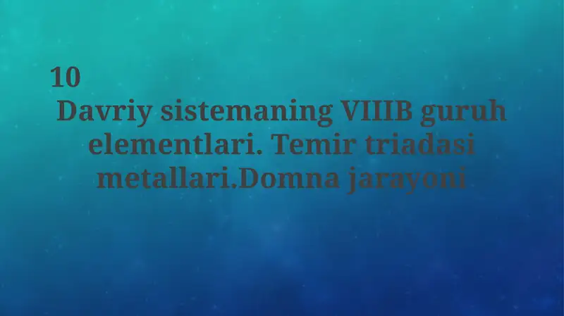 VIIIB Guruh Elementlari