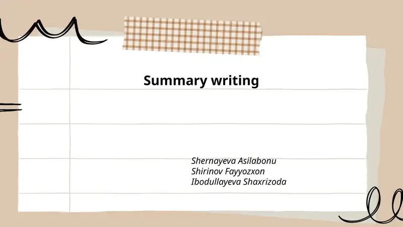 Summary writing