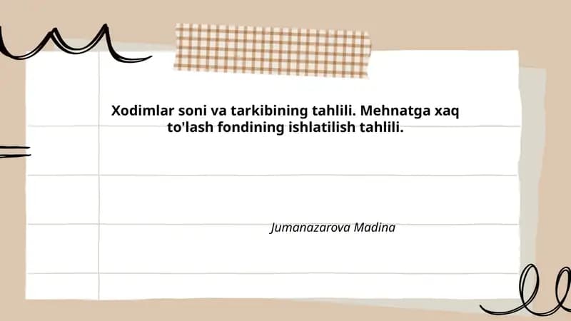 Xodimlar soni va tarkibining tahlili