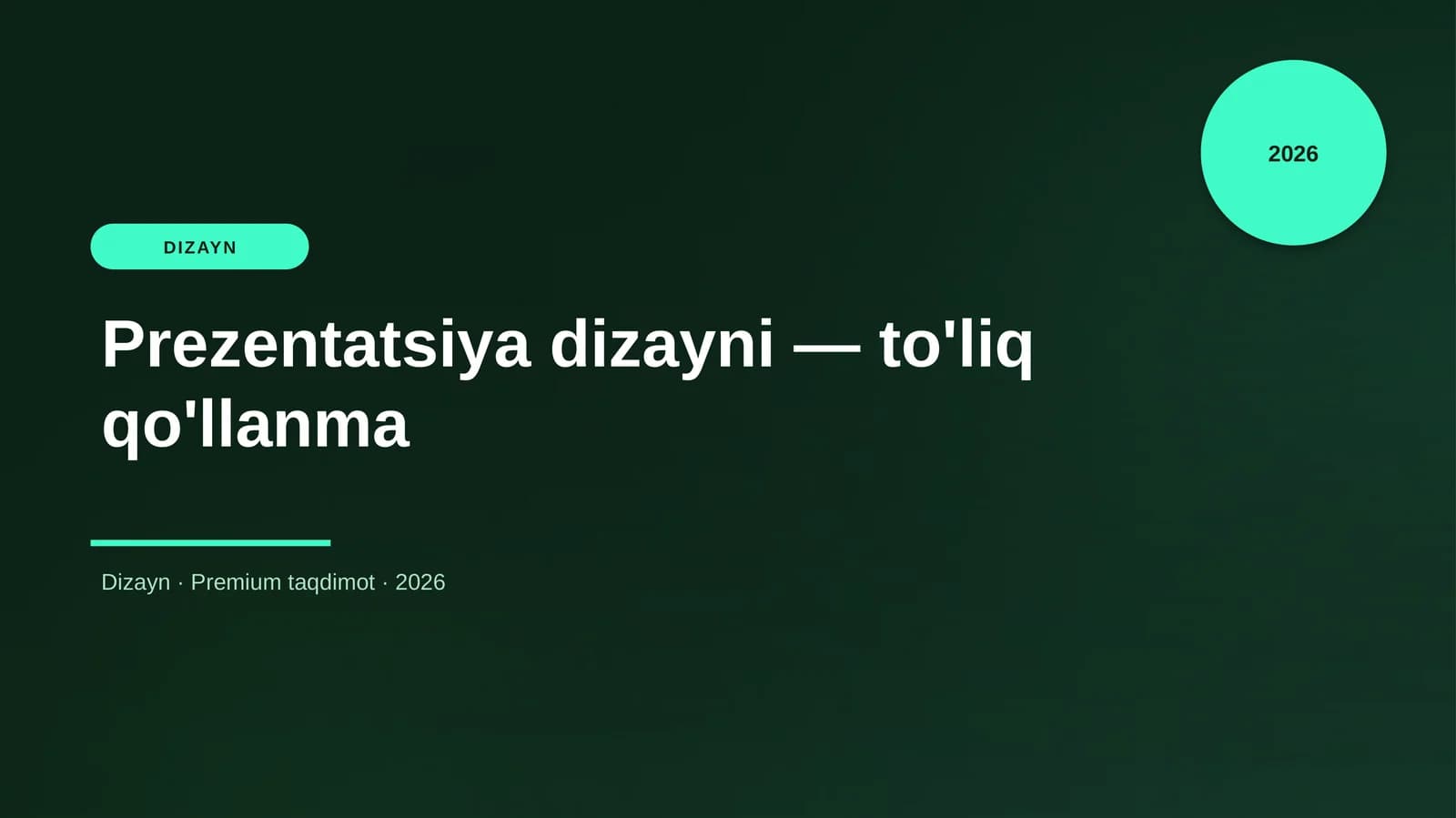 Prezentatsiya dizayni — to'liq qo'llanma