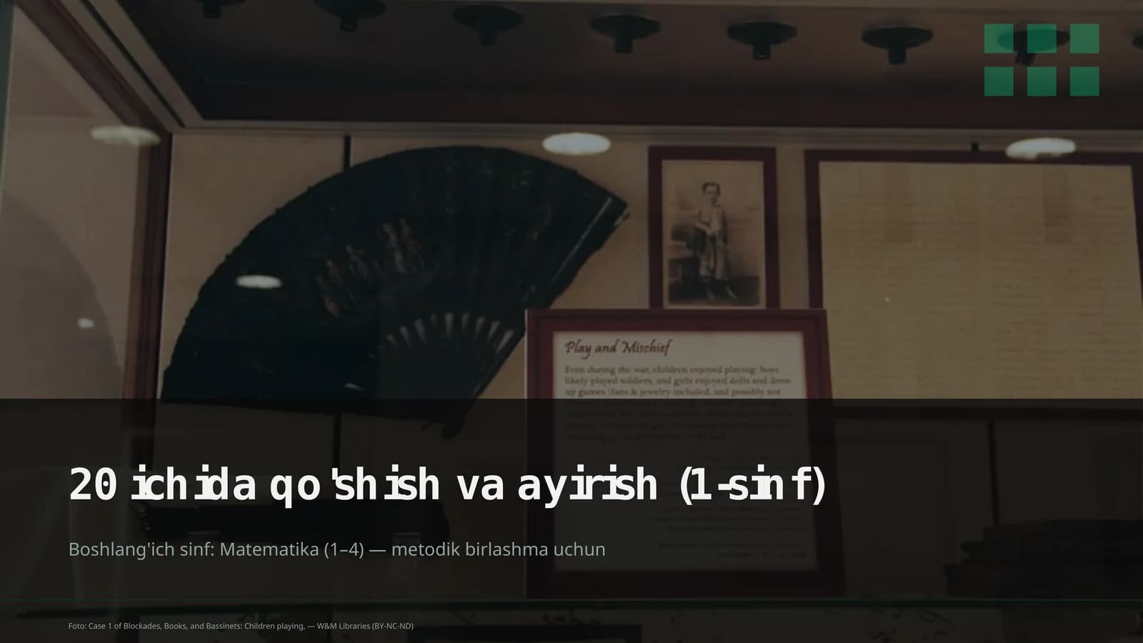 20 ichida qo'shish va ayirish (1-sinf)