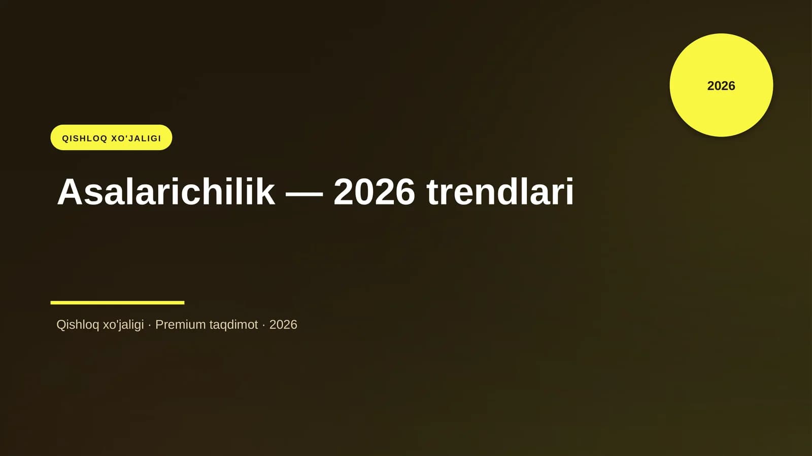 Asalarichilik — 2026 trendlari