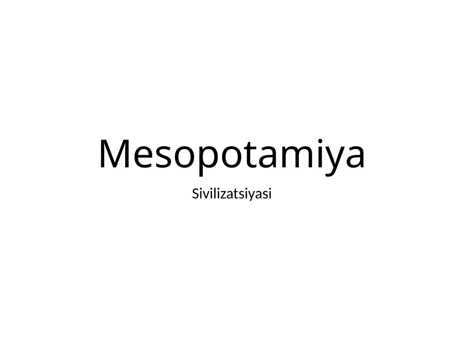 Mesopotamiya Sivilizatsiyasi