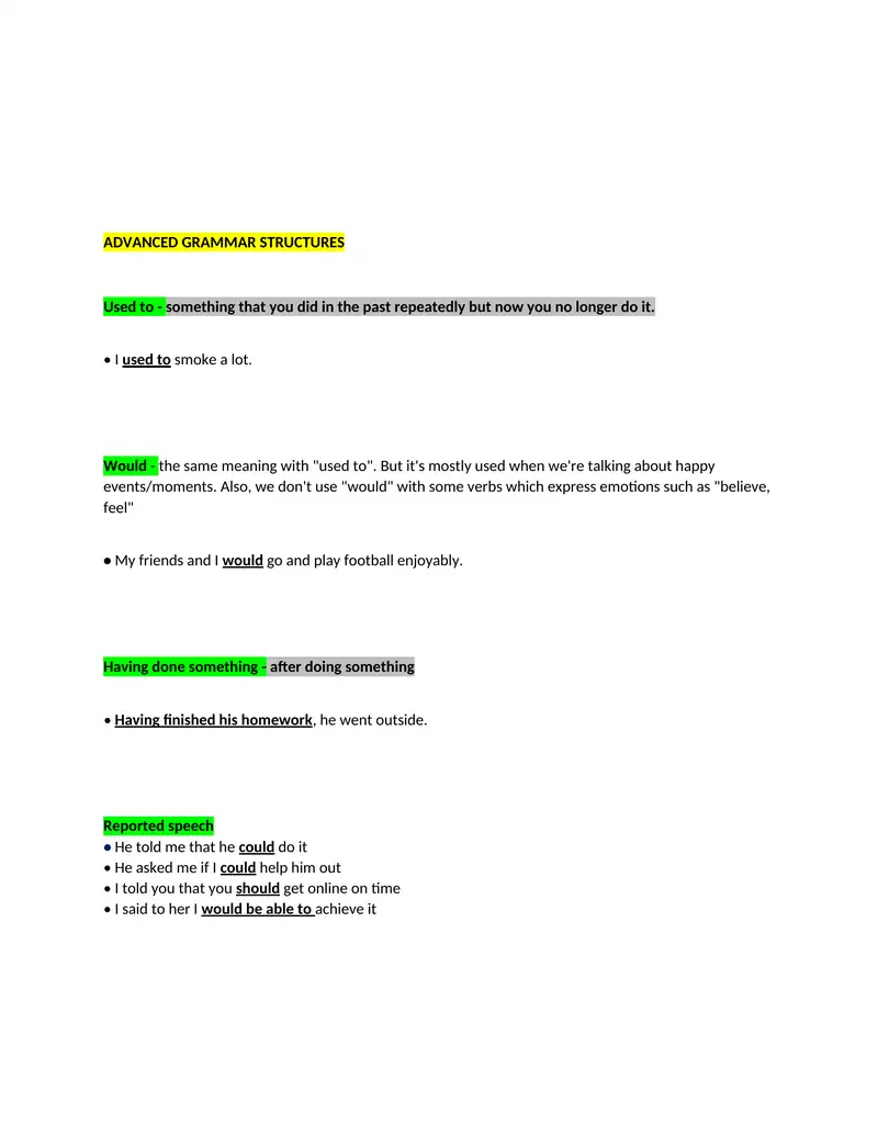 ADVANCED GRAMMAR STRUCTURES