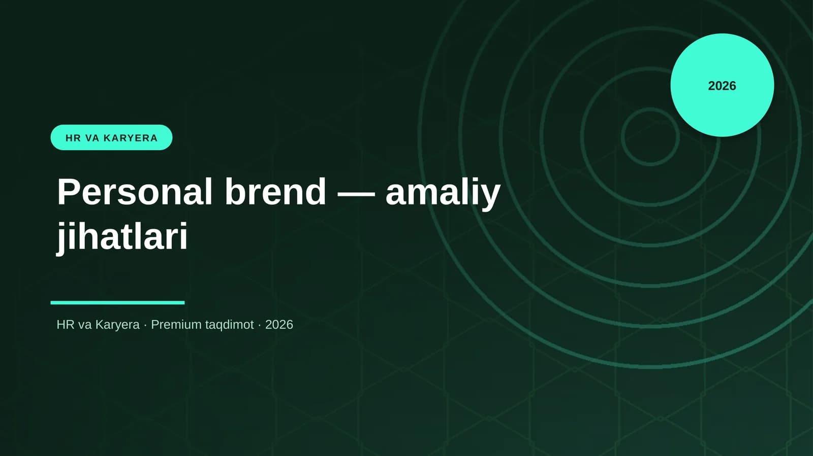 Personal brend — amaliy jihatlari