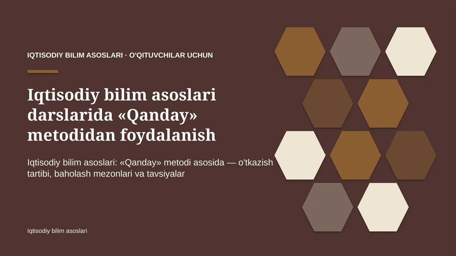iqtisodiy bilim asoslari darslarida qanday metodidan foydalanish 3095