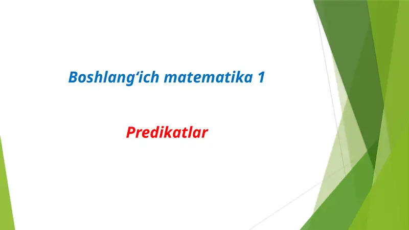 Predikatlar