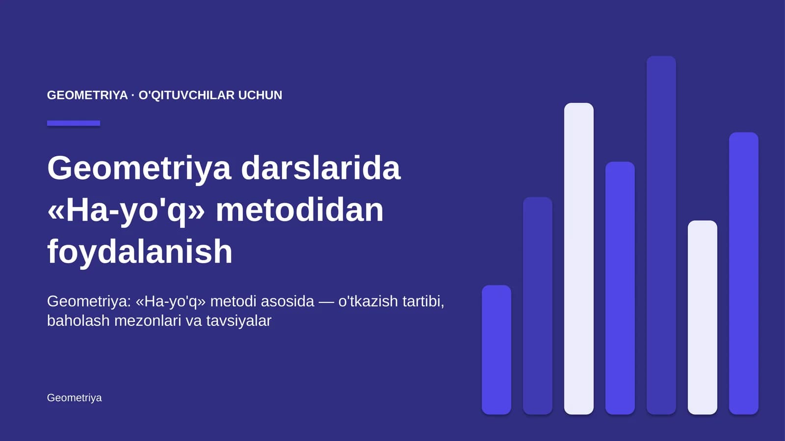 geometriya darslarida ha yo'q metodidan foydalanish 2667