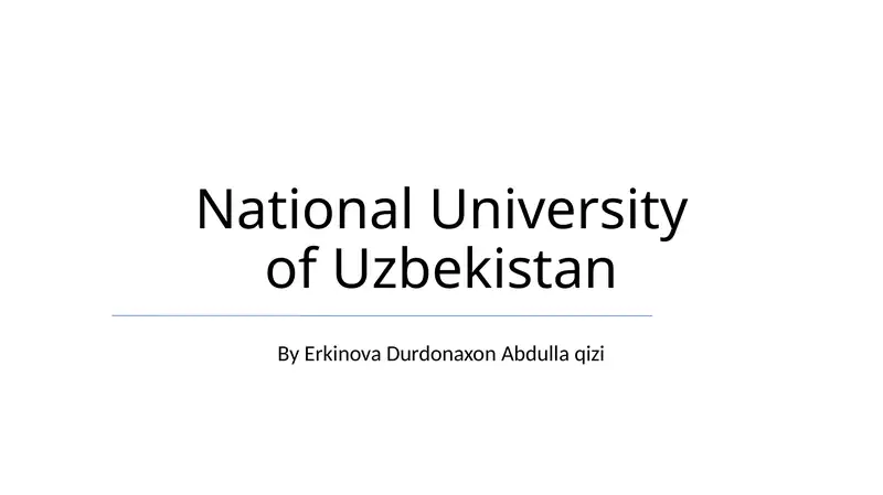 National University of Uzbekistan