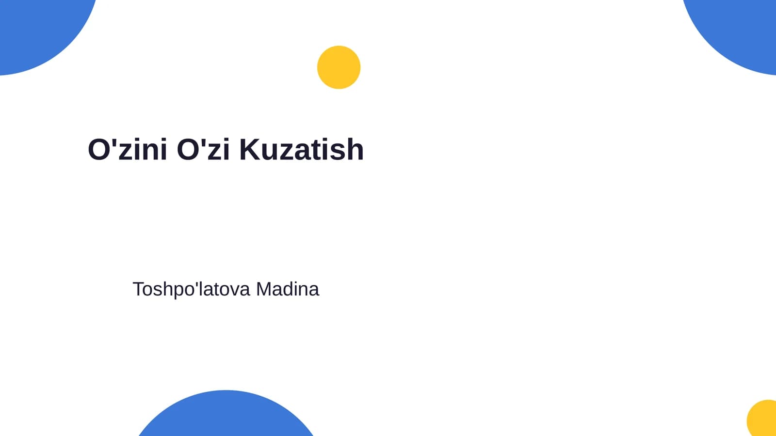 O'zini O'zi Kuzatish