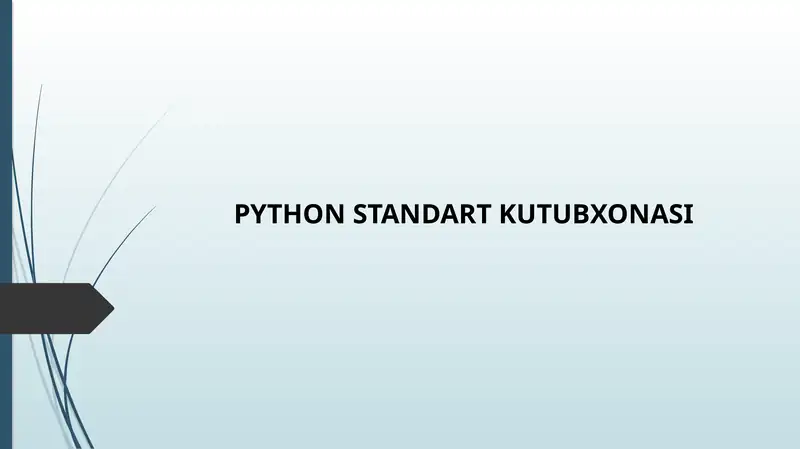 PYTHON STANDART KUTUBXONASI