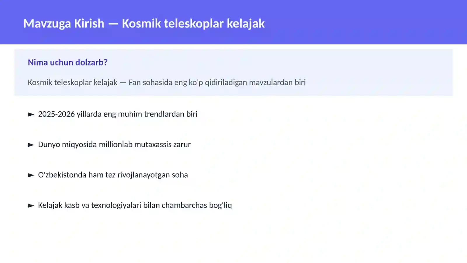 Kosmik teleskoplar kelajak