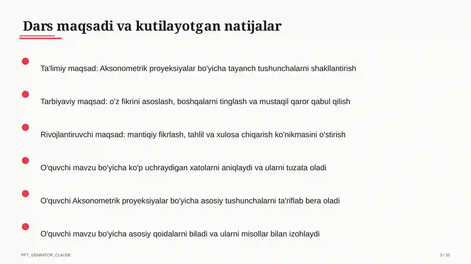 Aksonometrik proyeksiyalar (8-sinf)
