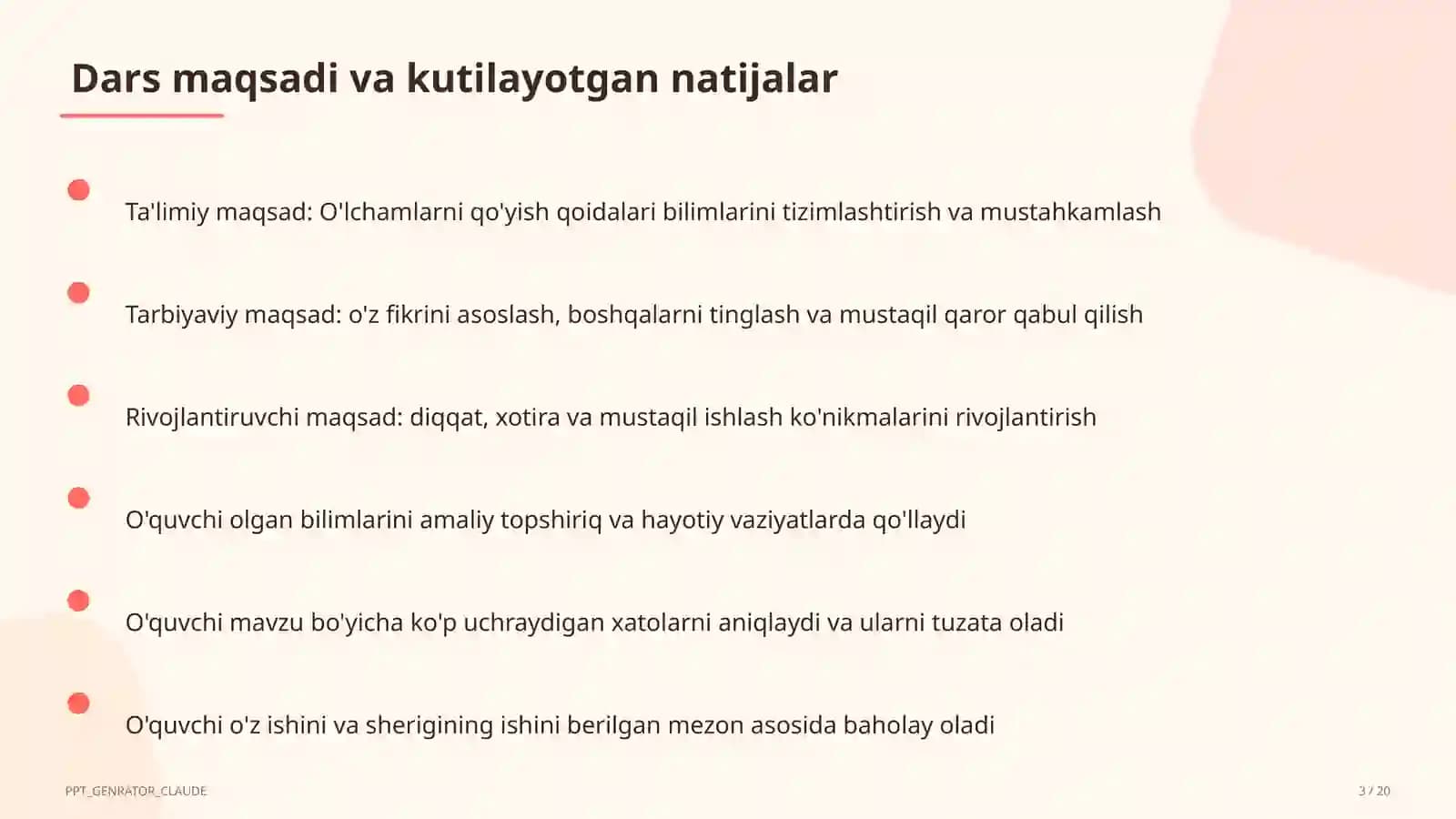 O'lchamlarni qo'yish qoidalari (8-sinf)