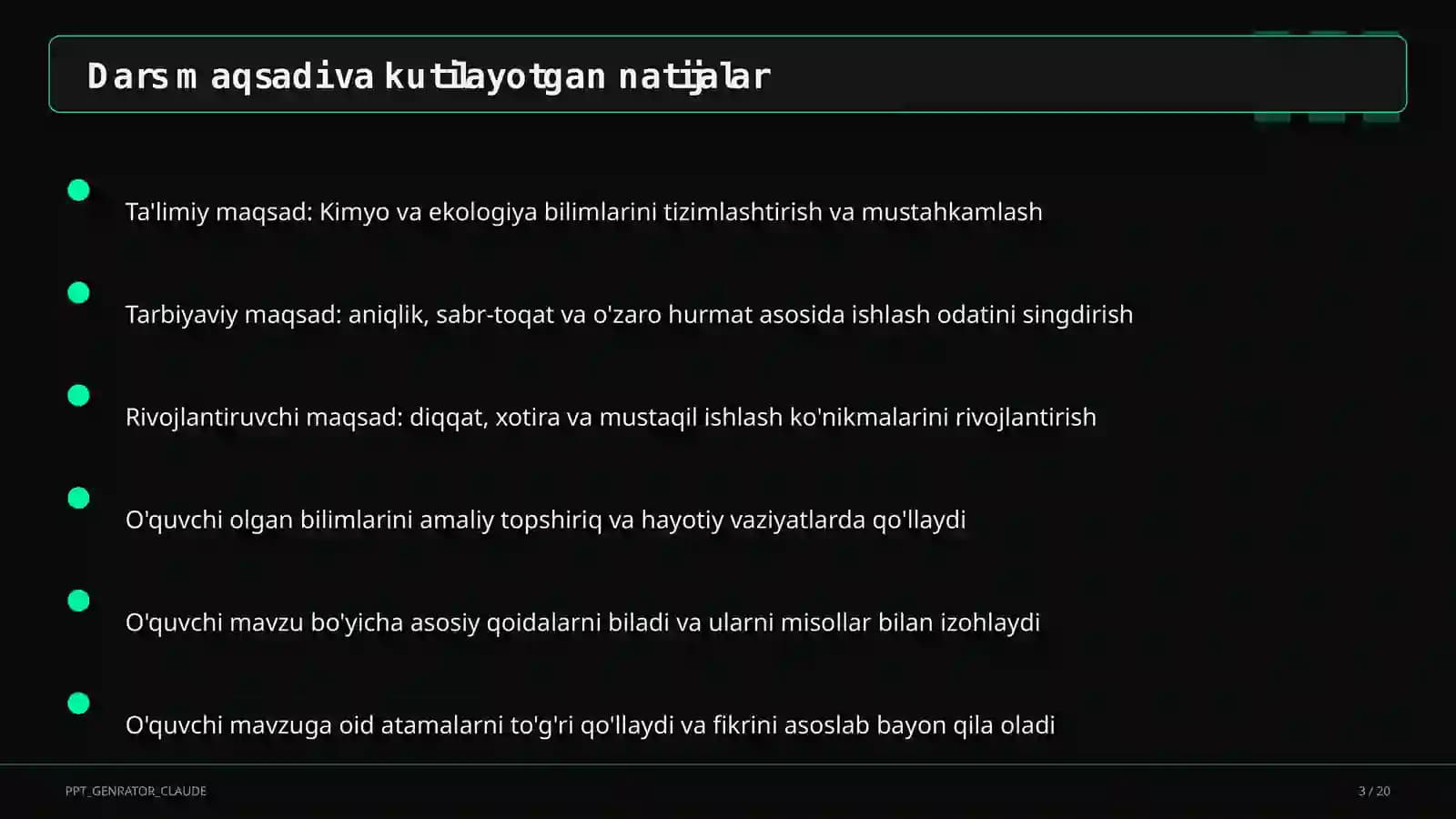Kimyo va ekologiya (11-sinf)