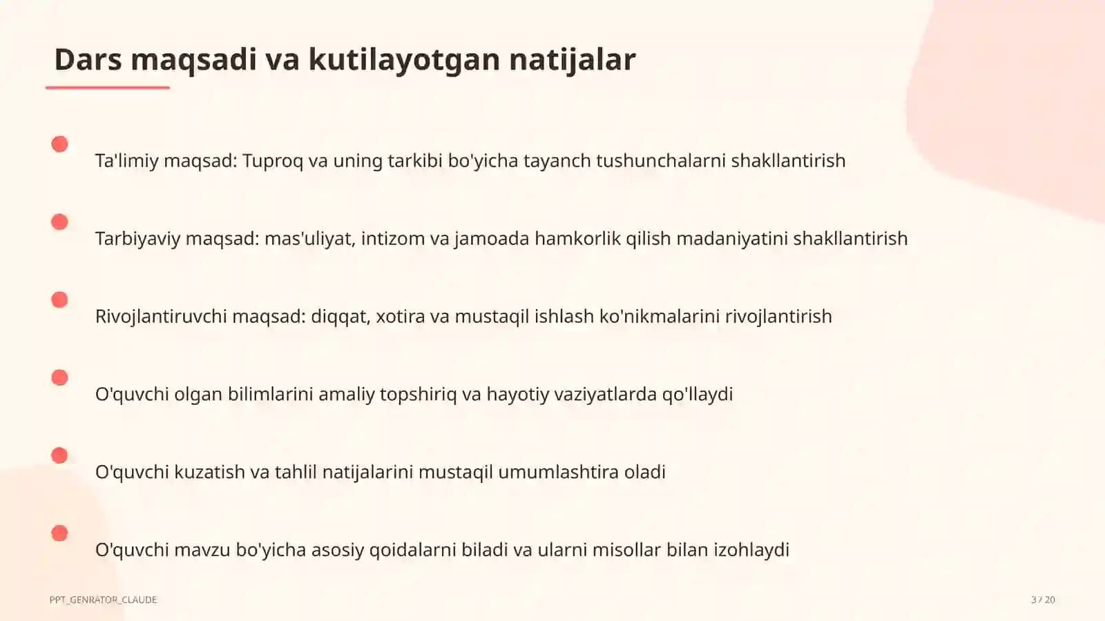 Tuproq va uning tarkibi (2-sinf)