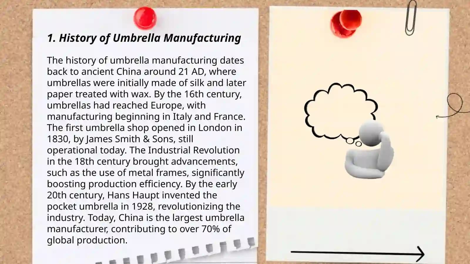 Manufacturing umbrellas