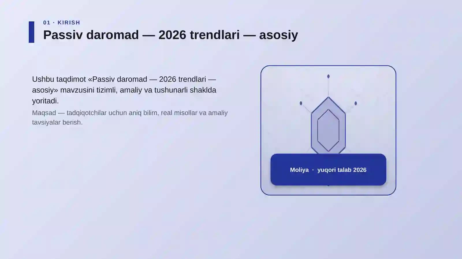Passiv daromad — 2026 trendlari — asosiy
