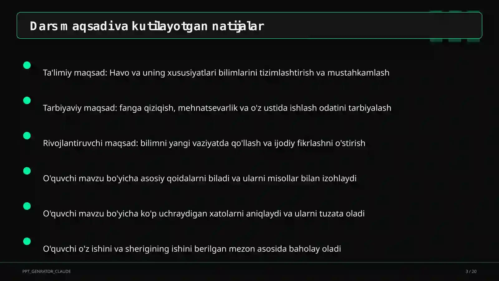 Havo va uning xususiyatlari (2-sinf)