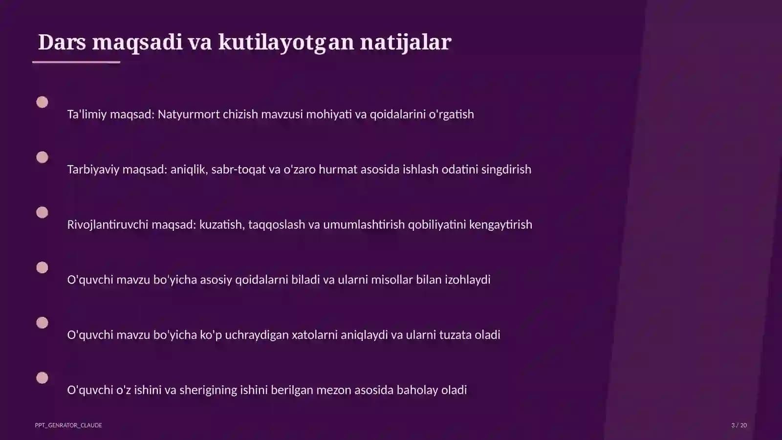 Natyurmort chizish (2-sinf)