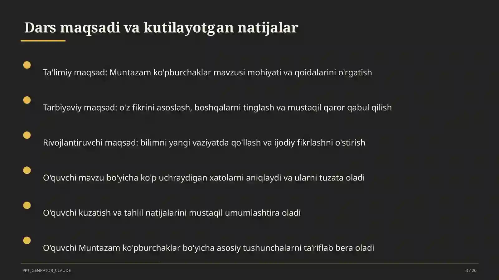 Muntazam ko'pburchaklar (9-sinf)