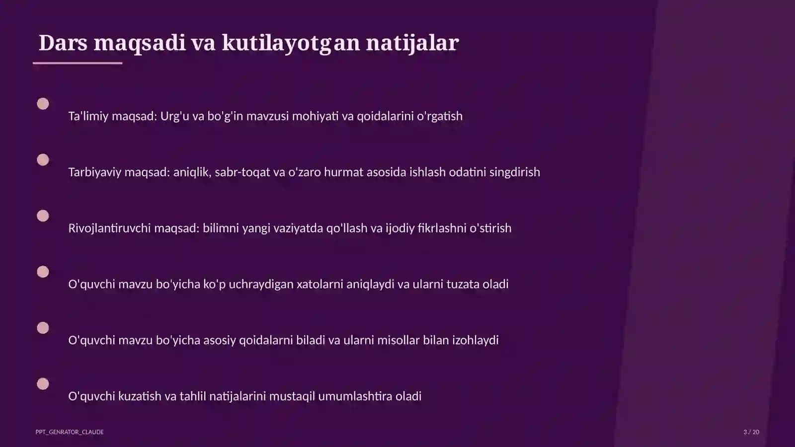 Urg'u va bo'g'in (5-sinf)